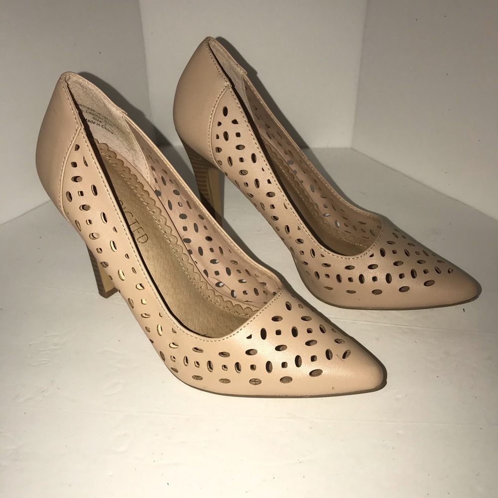 Restricted Blush Laser Cut Heels